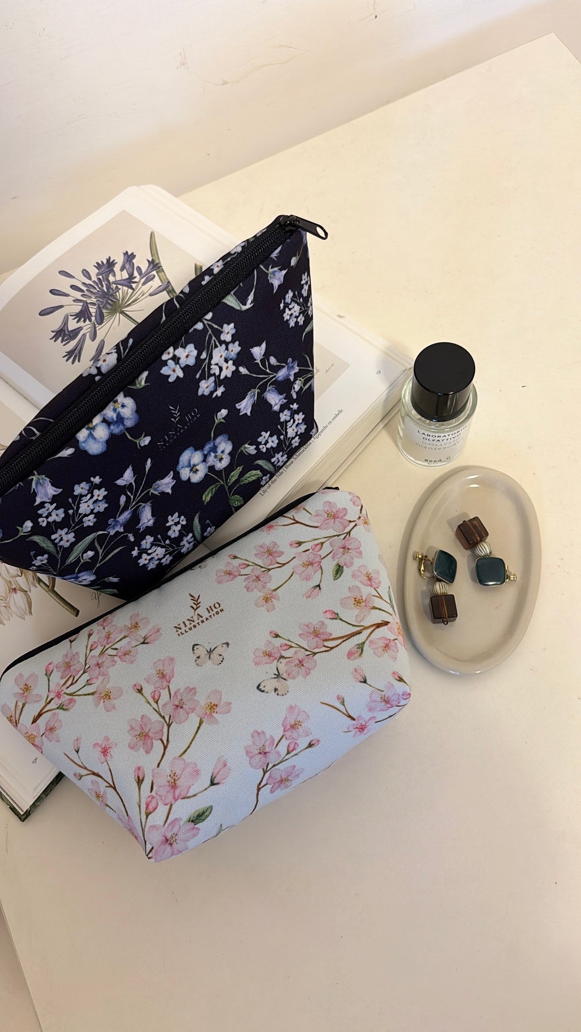 櫻之期盼化妝包-淡藍(新品)