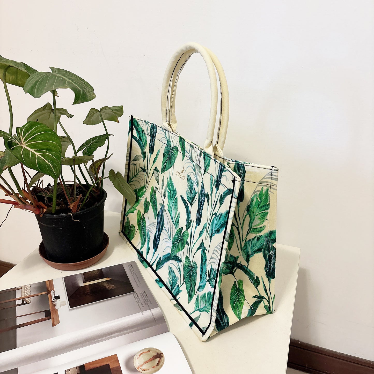 探索叢林 帆布手提大方包-嫩黃(新品)