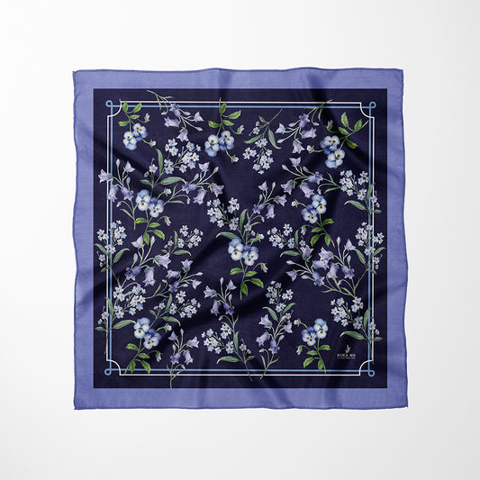 Campanula Silk Scarf-Purple Blue