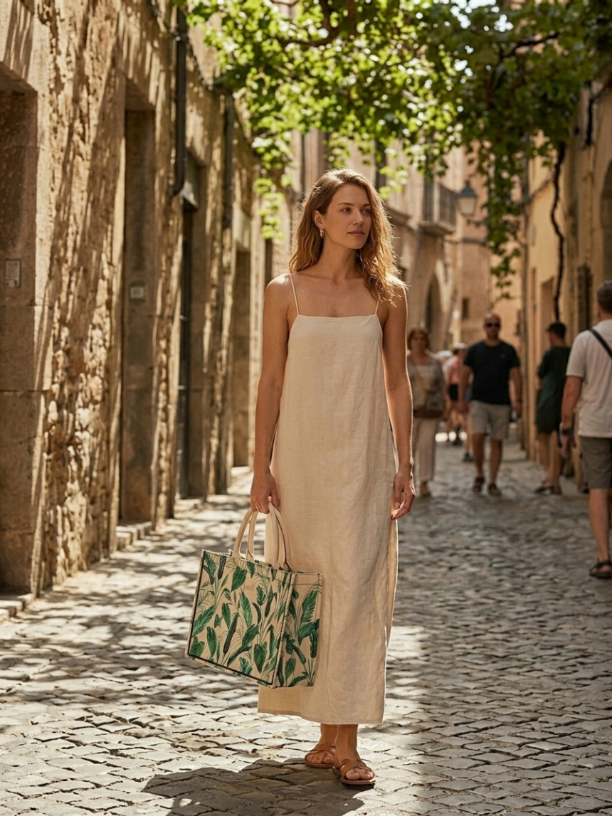 Jungle Exploration Canvas Tote Bag - Light Yellow