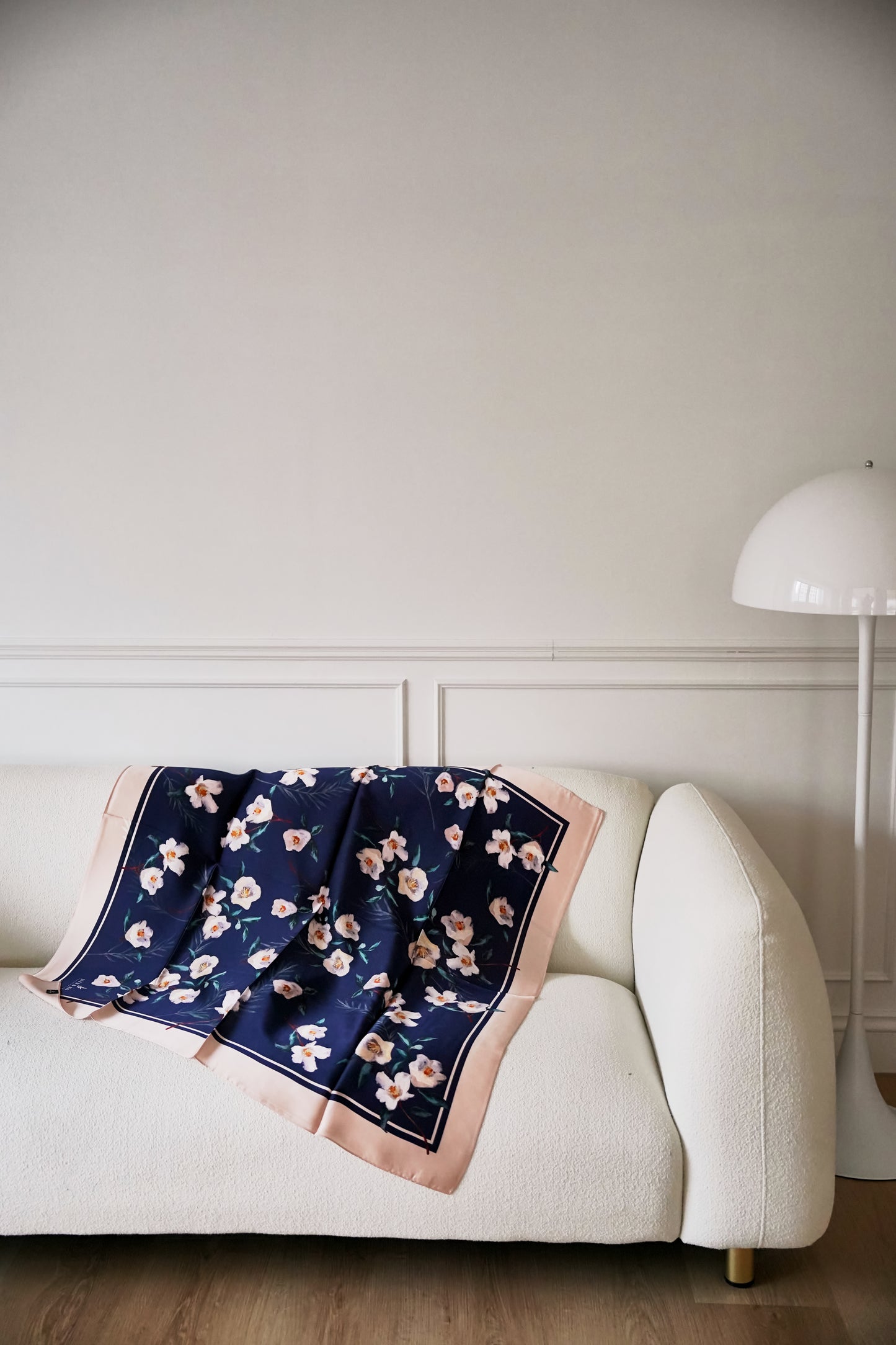 Other (blog post, manually uploaded) featuring a 100% Mulberry Silk floral scarf with hand-painted botanical illustrations