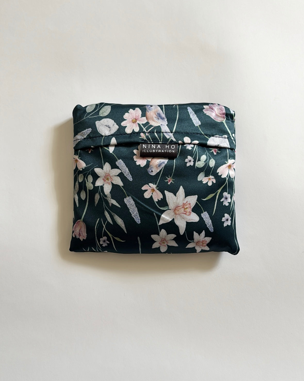 Flower Party Foldable Tote-L-Dark Blue