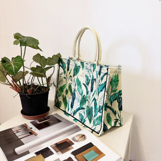 探索叢林 帆布手提大方包-嫩黃(新品)